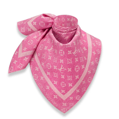 LOUIS VUITTON LV FUCHSIA DENIM STAMP 90 SILK SCARF