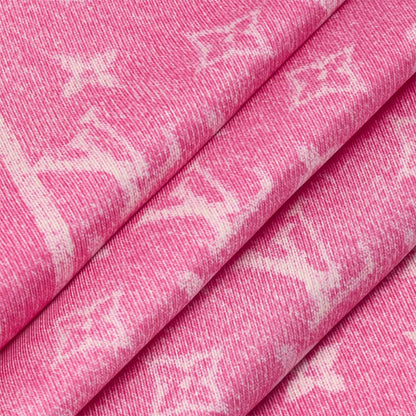 LOUIS VUITTON LV FUCHSIA DENIM STAMP 90 SILK SCARF