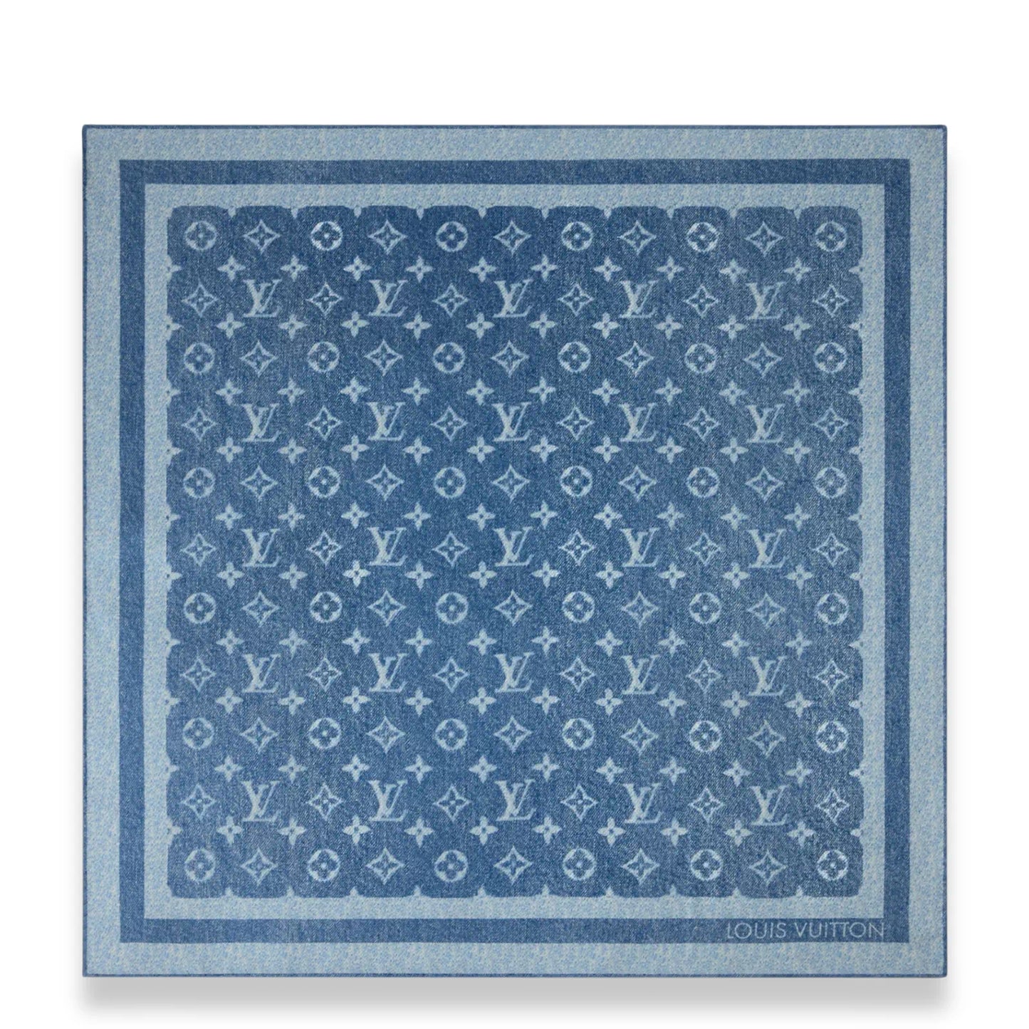 LOUIS VUITTON MONOGRAM SILHOUETTE DENIM 55 SILK SCARF