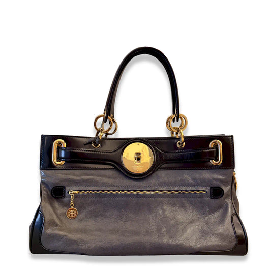 BALENCIAGA GREY LEATHER SHOULDER BAG