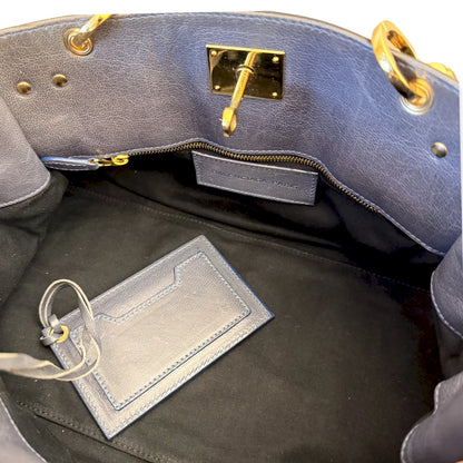 BALENCIAGA GREY LEATHER SHOULDER BAG