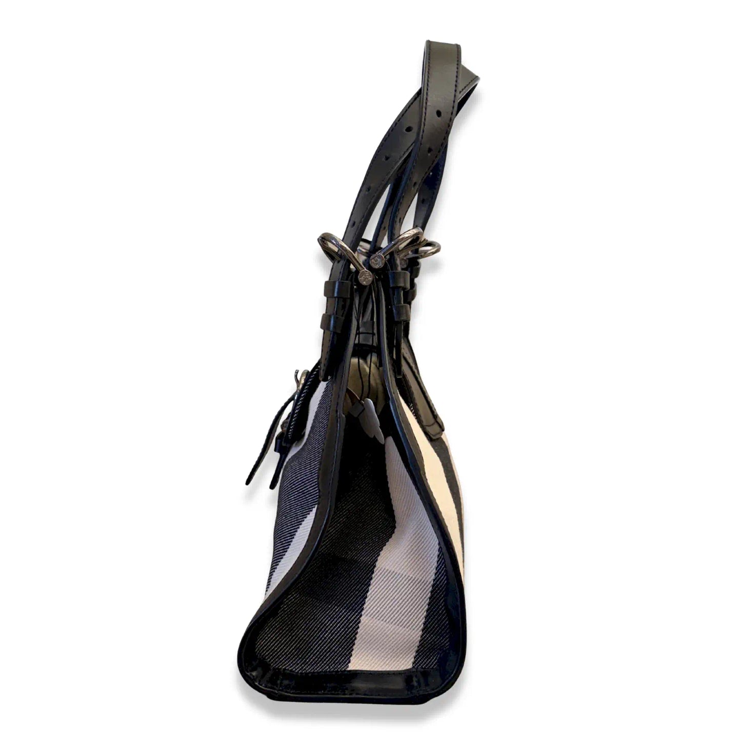 BURBERRY BLACK NOVA CHECK SHOULDER BAG