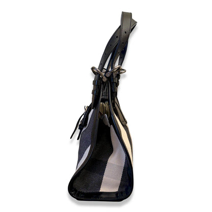 BURBERRY BLACK NOVA CHECK SHOULDER BAG
