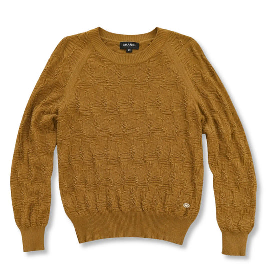 CHANEL GOLD KNITTED SWEATER