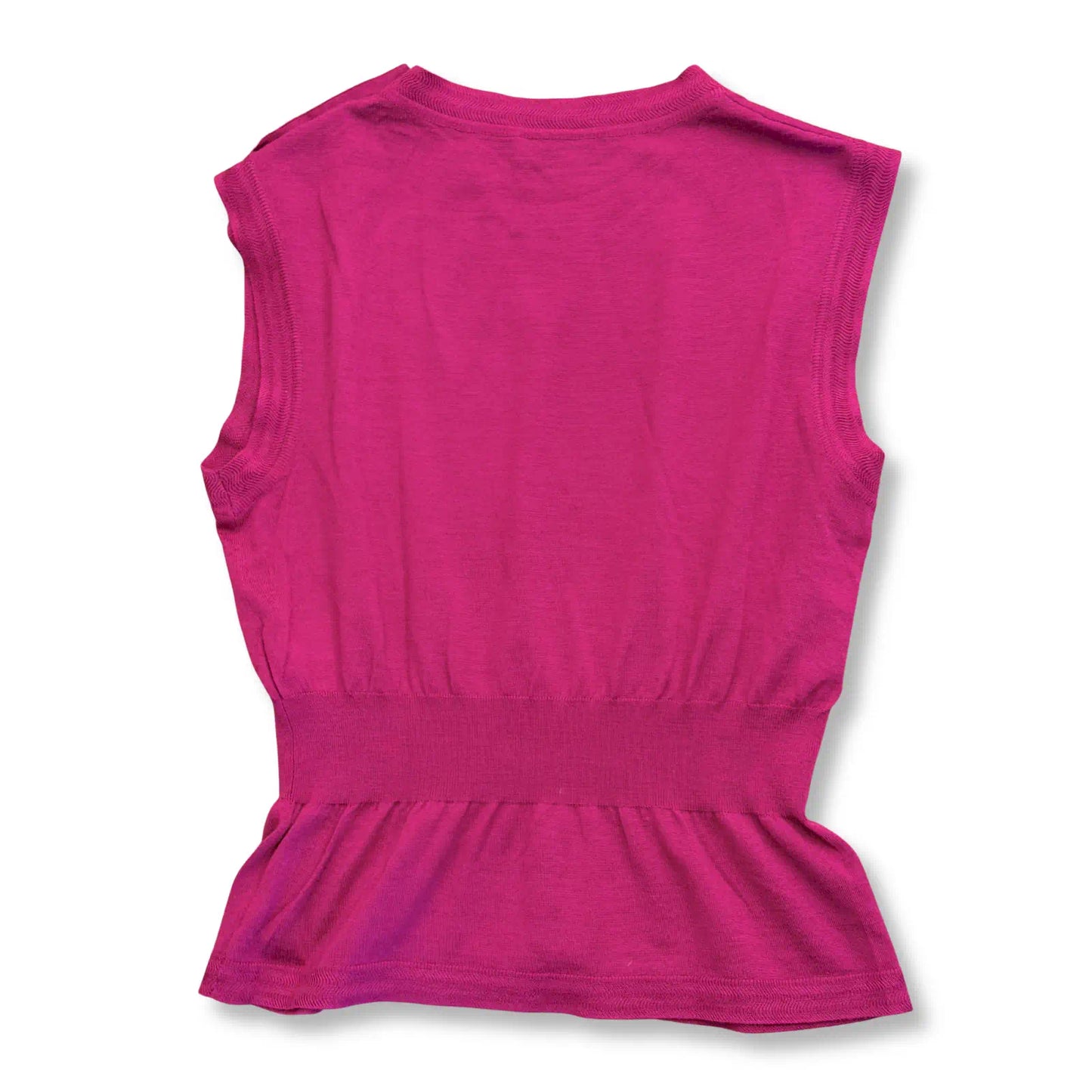 CHANEL PINK SLEEVELESS KNIT TOP