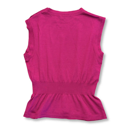 CHANEL PINK SLEEVELESS KNIT TOP