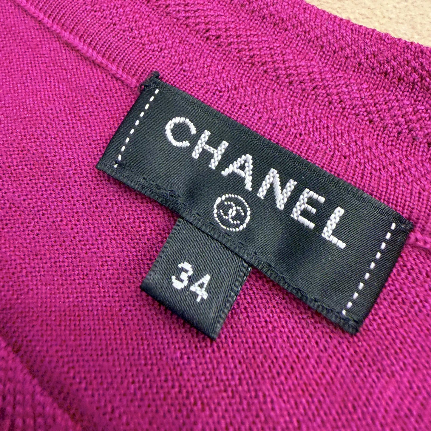 CHANEL PINK SLEEVELESS KNIT TOP