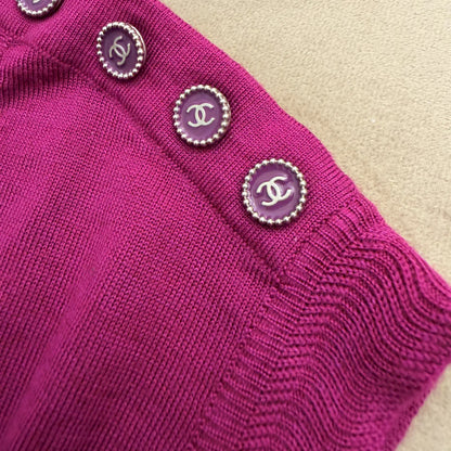 CHANEL PINK SLEEVELESS KNIT TOP
