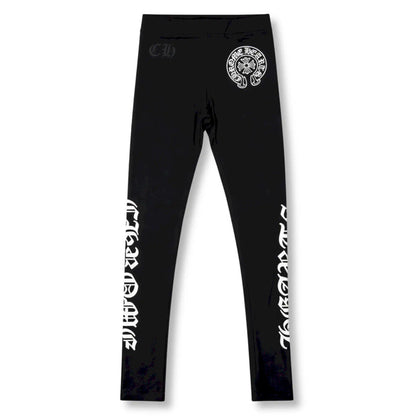 CHROME HEARTS BLACK LEGGINGS