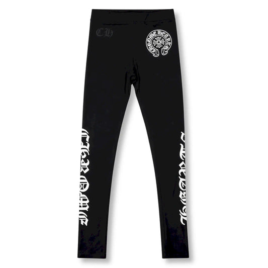 CHROME HEARTS BLACK LEGGINGS