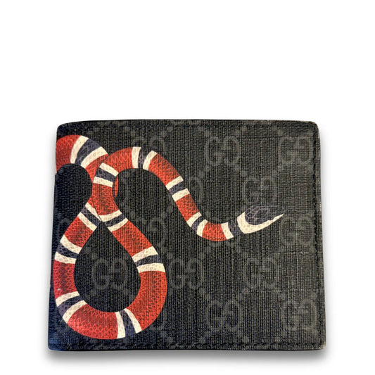 GUCCI BLACK GG SUPREME KINGSNAKE WALLET