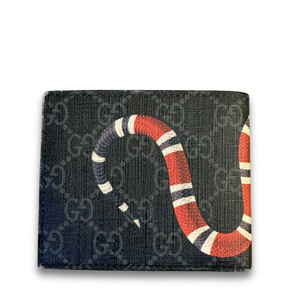GUCCI BLACK GG SUPREME KINGSNAKE WALLET