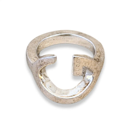 GUCCI SILVER 925 G LOGO RING