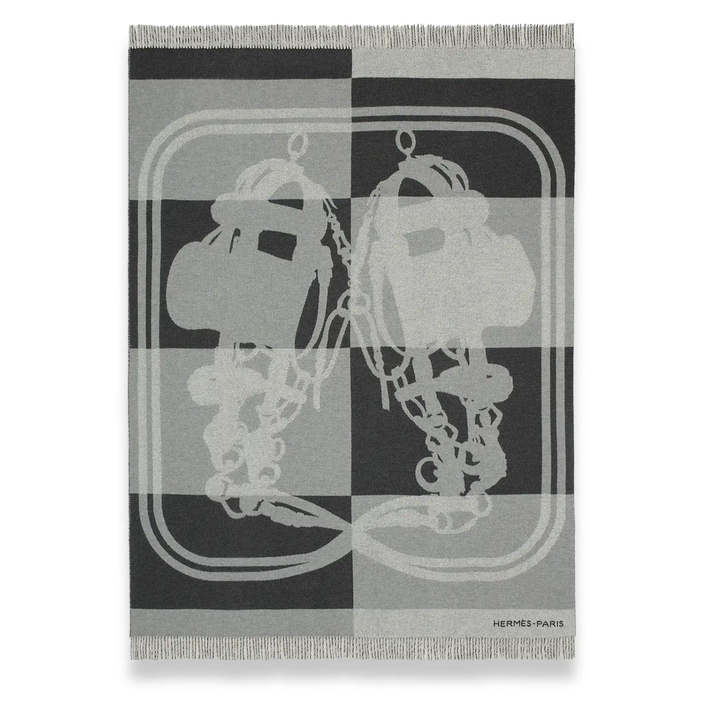 HERMÈS ANTHRACITE BRIDES DE GALA BLANKET