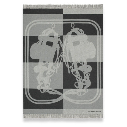 HERMÈS ANTHRACITE BRIDES DE GALA BLANKET