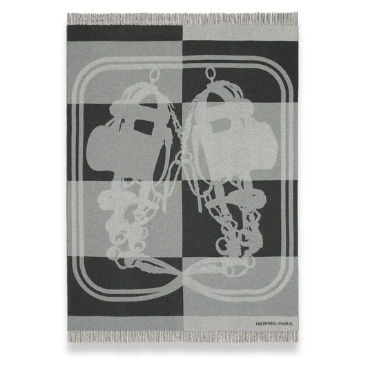 HERMÈS ANTHRACITE BRIDES DE GALA BLANKET