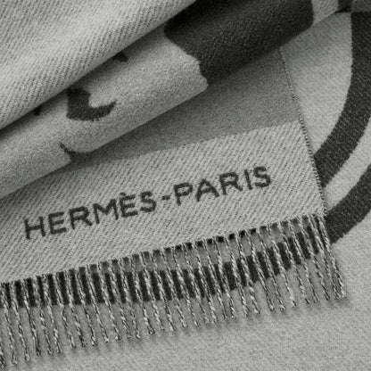 HERMÈS ANTHRACITE BRIDES DE GALA BLANKET