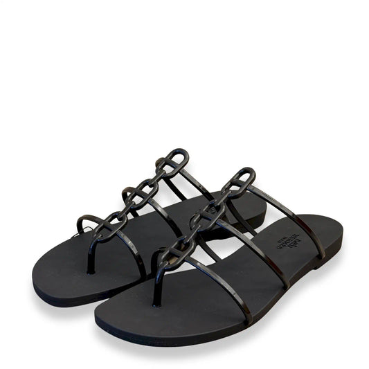 HERMÈS BLACK MYKONOS SANDALS