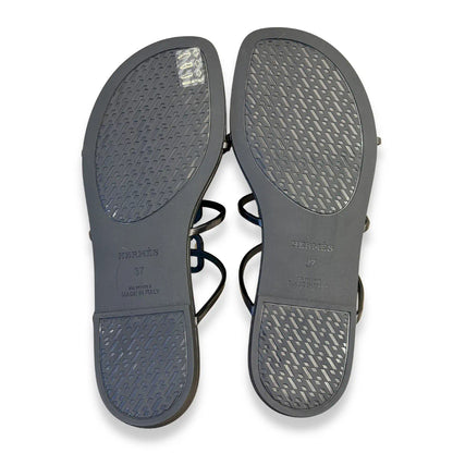 HERMÈS BLACK MYKONOS SANDALS
