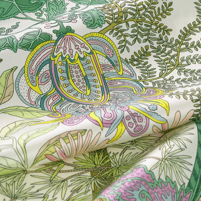 HERMÈS BLANC VERT JAUNE LE JARDIN DES PEINTRES 70 SCARF