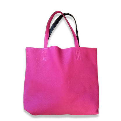 HERMES BLEU NUIT ROSE EXTREME DOUBLE SENS 36 TOTE BAG