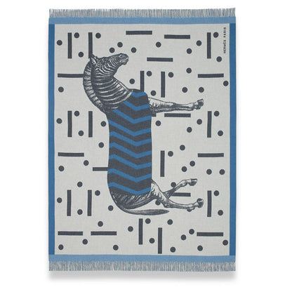 HERMÈS BLEU ZÈBRE ZIG ZAG BLANKET