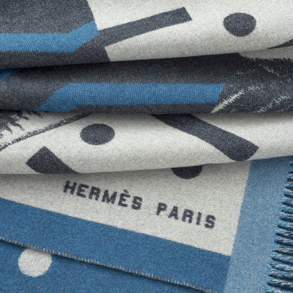 HERMÈS BLEU ZÈBRE ZIG ZAG BLANKET