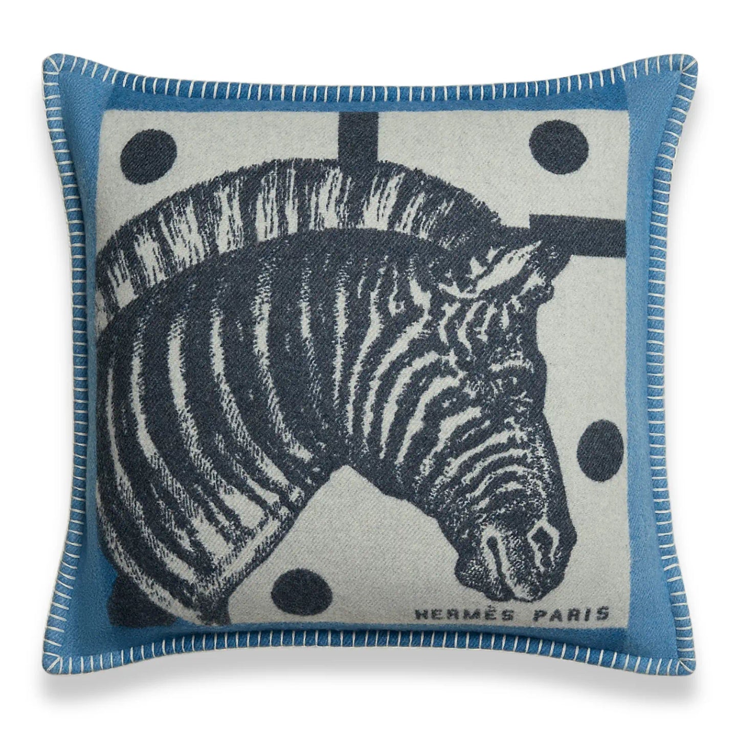 HERMÈS BLEU ZÈBRE ZIG ZAG CUSHION