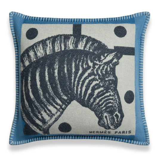 HERMÈS BLEU ZÈBRE ZIG ZAG CUSHION