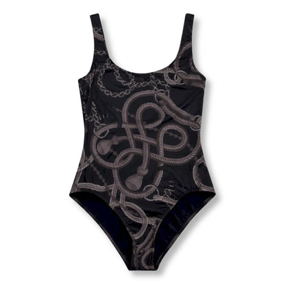 HERMÈS FRANCESCA GRIS CHARBON ONE-PIECE SWIMSUIT