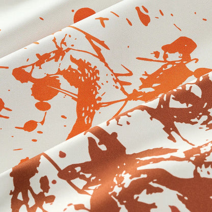 HERMÈS GRIS ARGENT ORANGE CHEVAL SURPRISE 90 SCARF