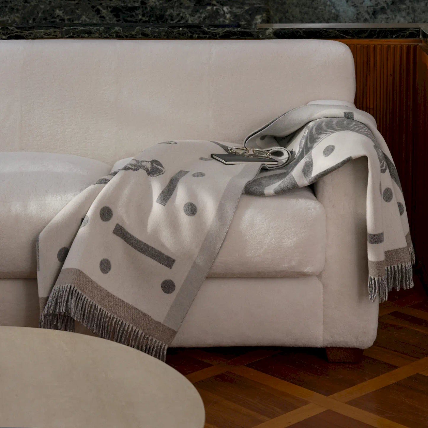 HERMÈS GRIS ZÈBRE ZIG ZAG BLANKET