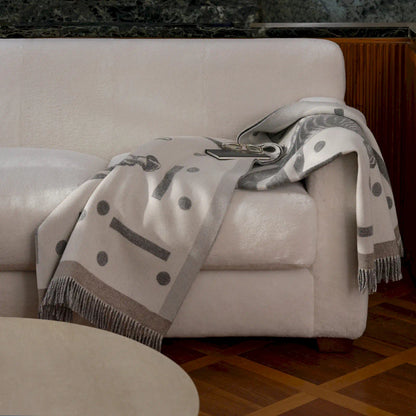 HERMÈS GRIS ZÈBRE ZIG ZAG BLANKET
