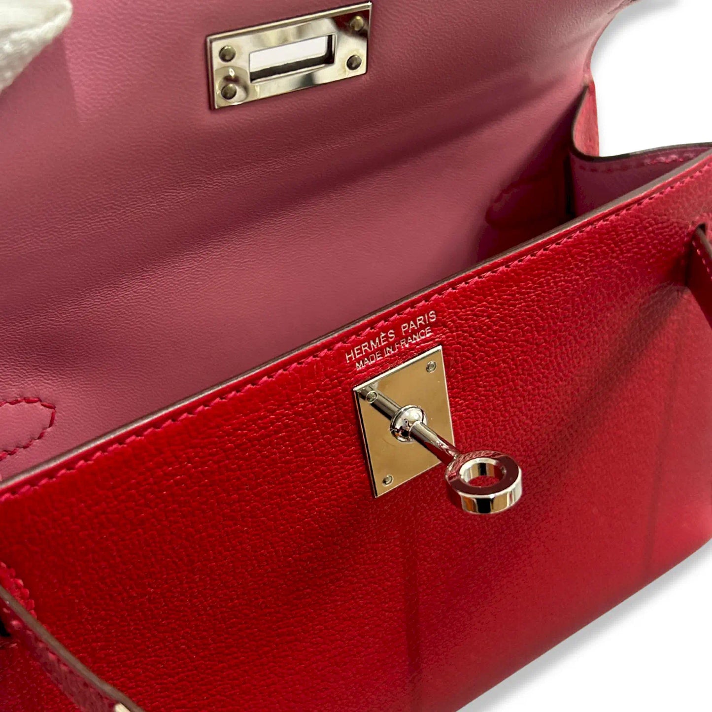 HERMÈS KELLY MINI VERSO ROUGE CASAQUE &amp; PINK BAG