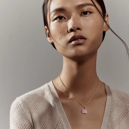 HERMES ROSE GOLD AMULETTES CONSTANCE DIAMOND PENDANT