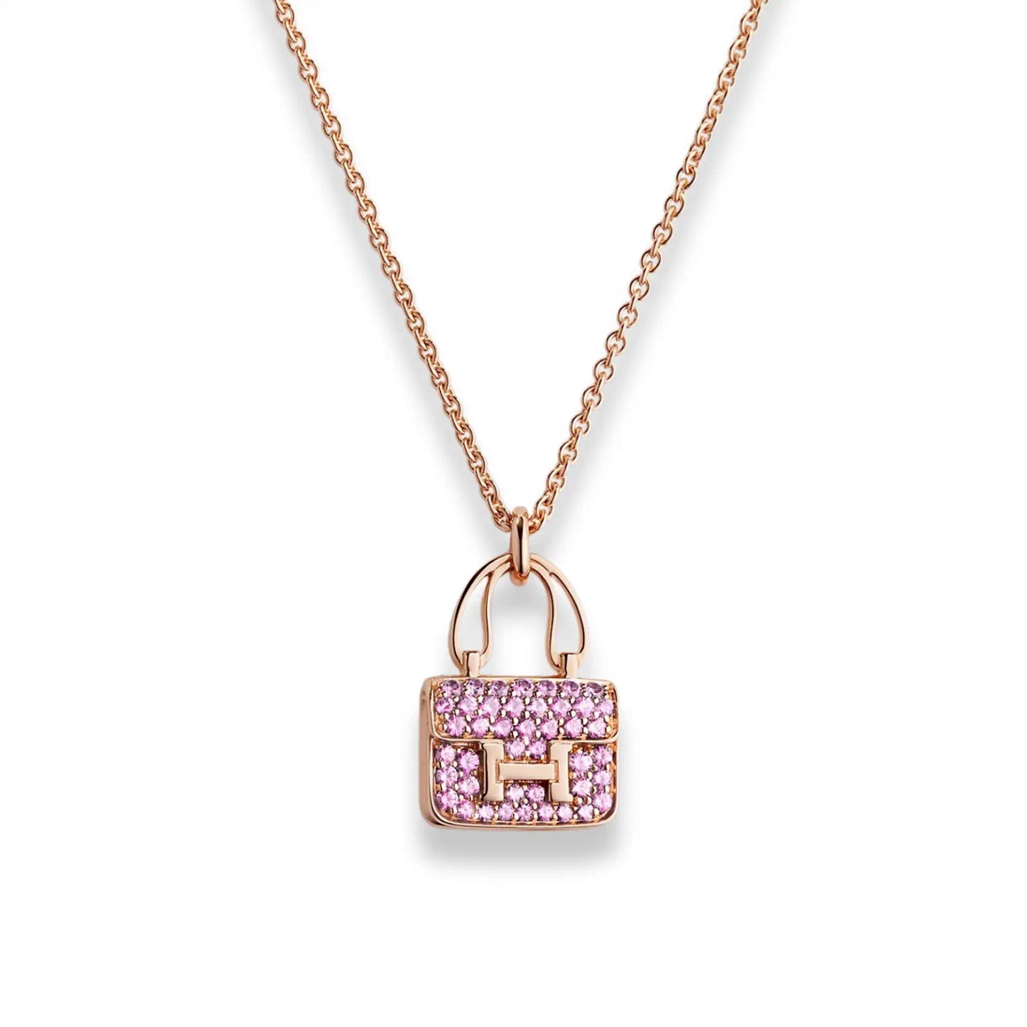 HERMES ROSE GOLD AMULETTES CONSTANCE DIAMOND PENDANT
