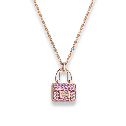 HERMES ROSE GOLD AMULETTES CONSTANCE DIAMOND PENDANT