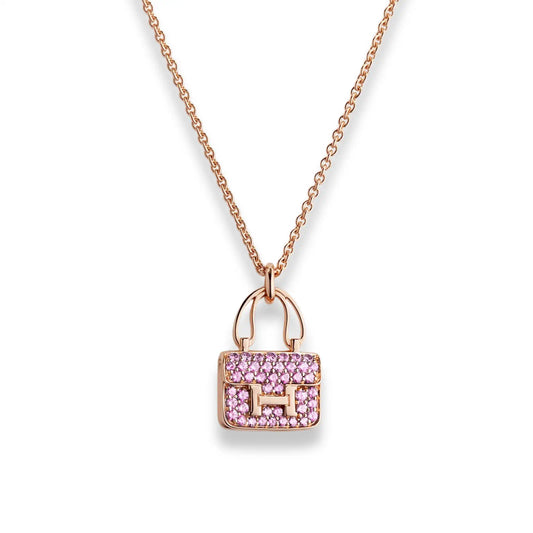 HERMES ROSE GOLD AMULETTES CONSTANCE DIAMOND PENDANT