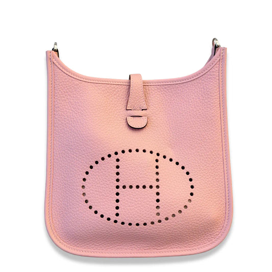 HERMÈS ROSE SAKURA MINI EVELYNE 23 BAG