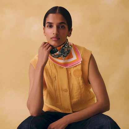HERMÈS SAUMON BLANC SOLEIL JOUR DE CASTING 45 SCARF