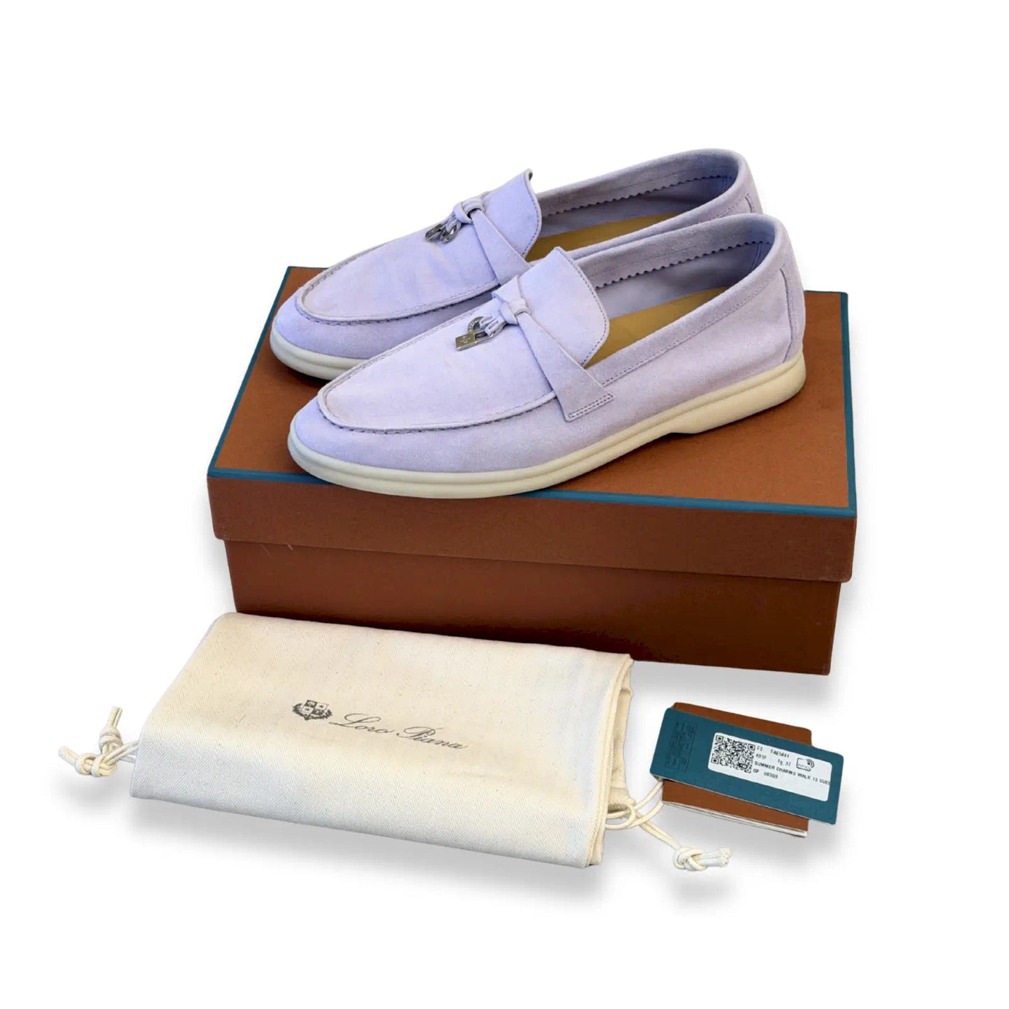 LORO PIANA LILAC SUMMER CHARMS WALK LOAFERS