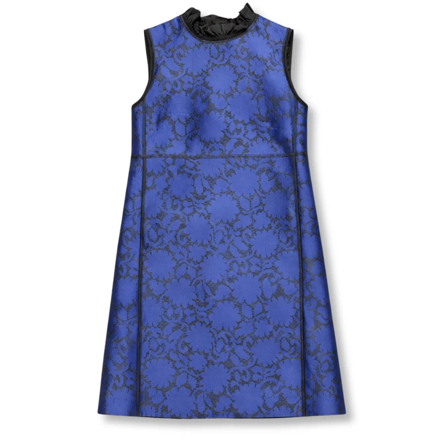 LOUIS VUITTON BLUE SILK JACQUARD MIDI DRESS