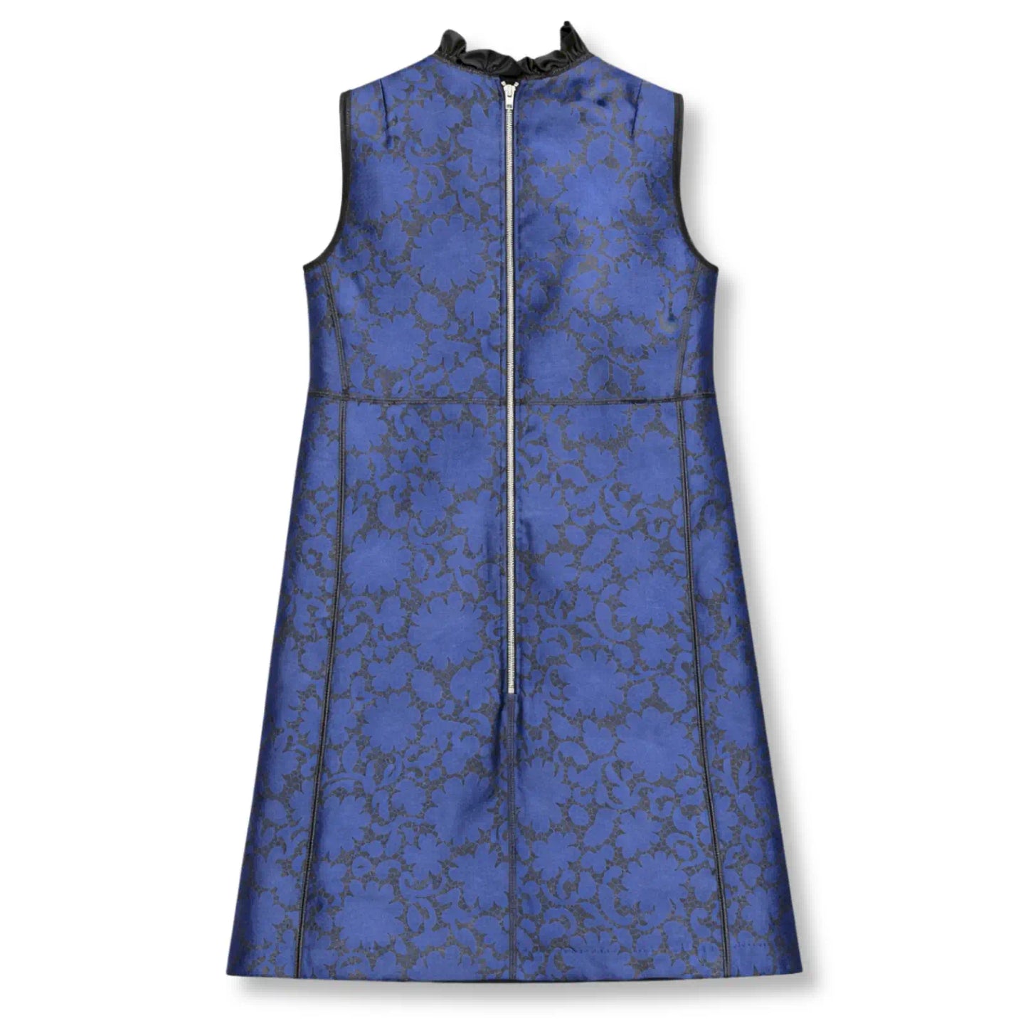 LOUIS VUITTON BLUE SILK JACQUARD MIDI DRESS