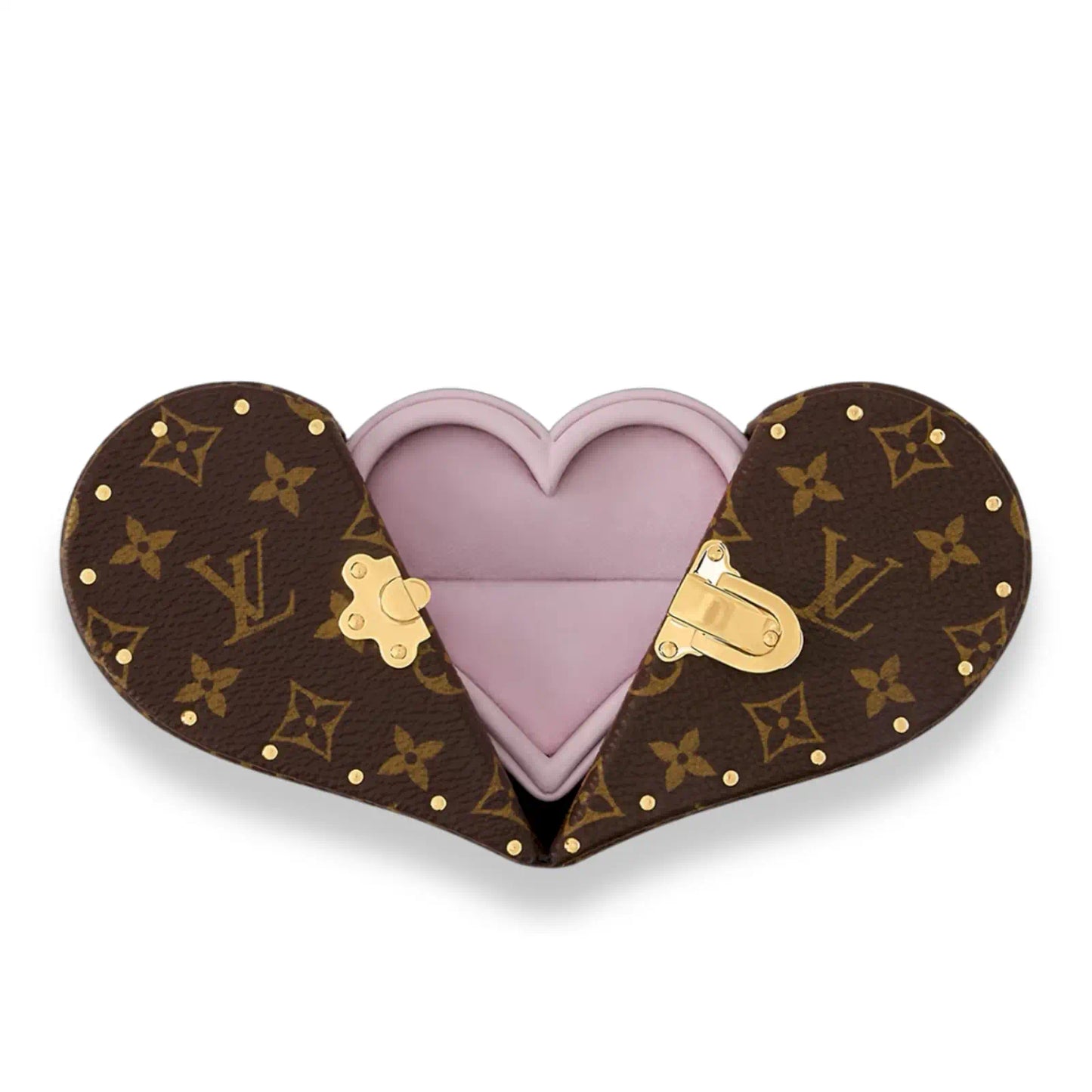 LOUIS VUITTON BROWN MONOGRAM ECRIN COEUR JEWELRY BOX