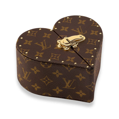 LOUIS VUITTON BROWN MONOGRAM ECRIN COEUR JEWELRY BOX