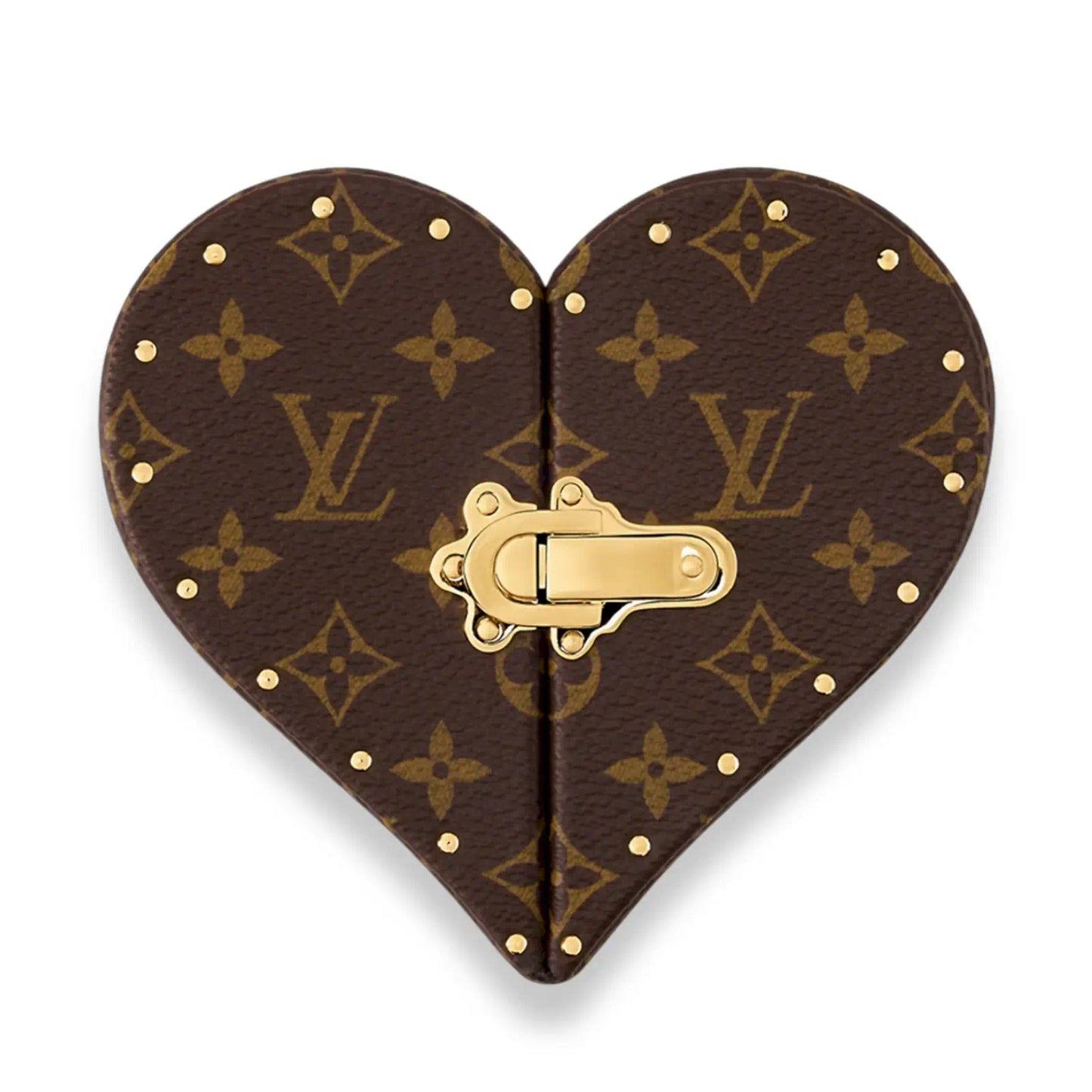LOUIS VUITTON BROWN MONOGRAM ECRIN COEUR JEWELRY BOX