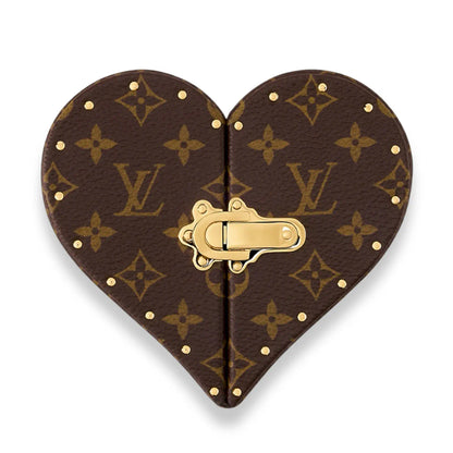 LOUIS VUITTON BROWN MONOGRAM ECRIN COEUR JEWELRY BOX