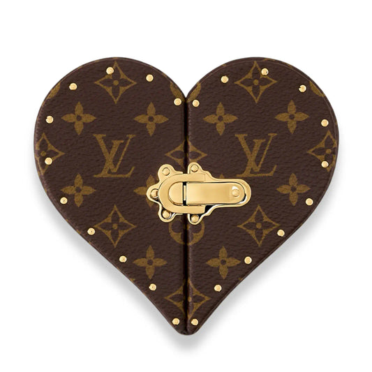 LOUIS VUITTON BROWN MONOGRAM ECRIN COEUR JEWELRY BOX