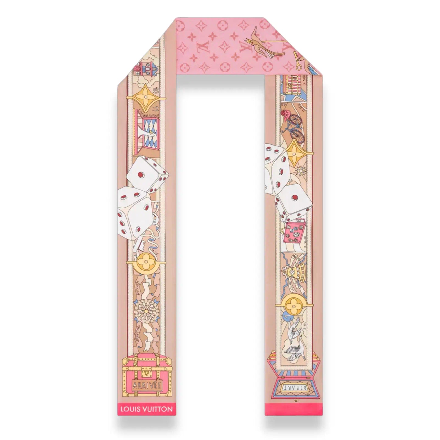 LOUIS VUITTON ROSE JOURNEY SILK SCARF