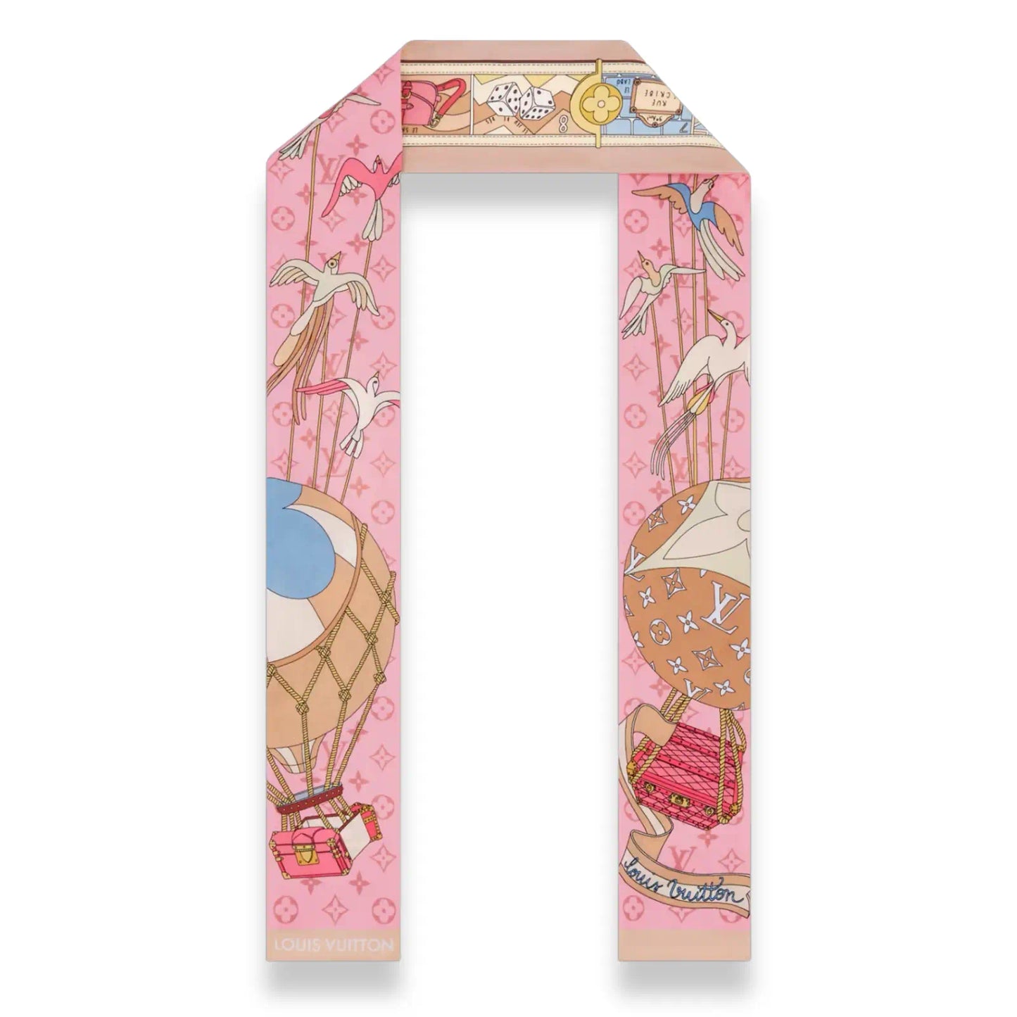 LOUIS VUITTON ROSE JOURNEY SILK SCARF